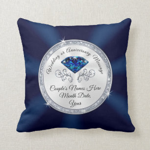 Cadeau de mariage personnalisé de coussin de bleu