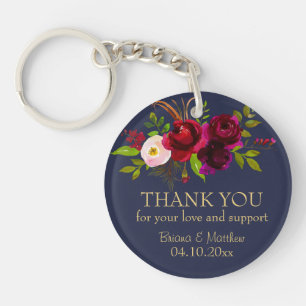 Cadeau de mariage photo chaîne de clés bordeaux et