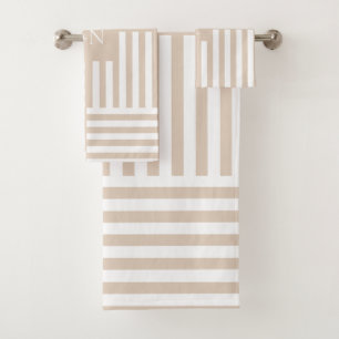 Cadeau de mariage pour salle de bain rayé blanc be