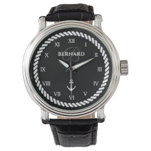 Cadeau de montre de luxe nautique avec nom personn