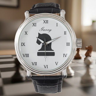 Cadeau de montre d'échecs personnalisé pour adulte