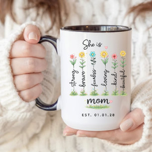 Cadeau de Mug d'Affirmation Fleur pour Première Ma
