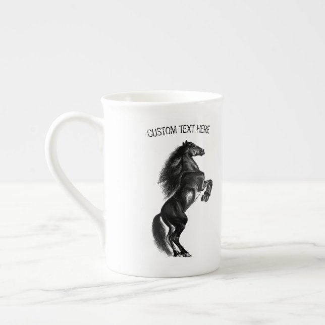 Cadeau de Mug de Chine d'os de cheval noir avec te (Gauche)