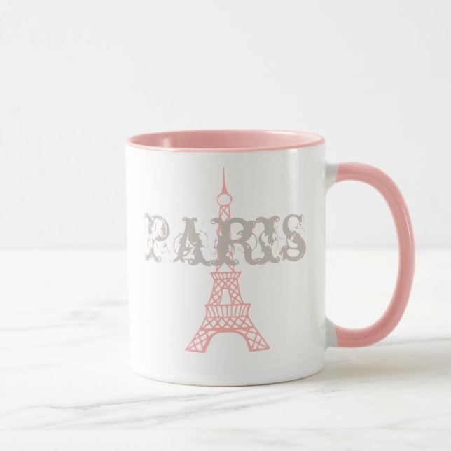 Cadeau de Mug Tour Eiffel rose Paris (Droite)