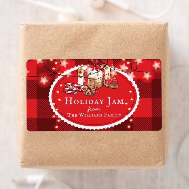 Cadeau de Noël Confiture Étiquette alimentaire per (En situation)