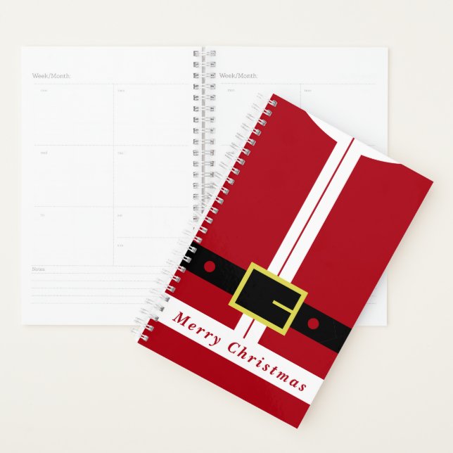 Cadeau de Noël Funny Père Noël Design Planner (Devant avec enveloppe)