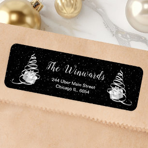 Cadeau de Noël noir et argent