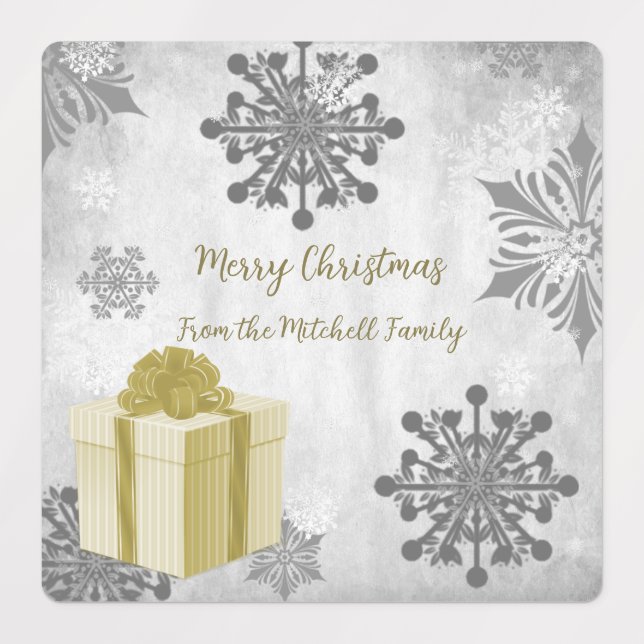 Cadeau de Noël Or Étiquettes de pâtisserie (Design 1)