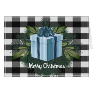 Cadeau de Noël Plaid Buffalo   Vacances bleues