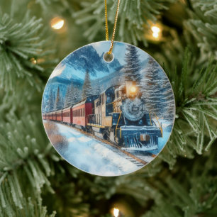 Cadeau de Noël pour amateur de trains Ornement