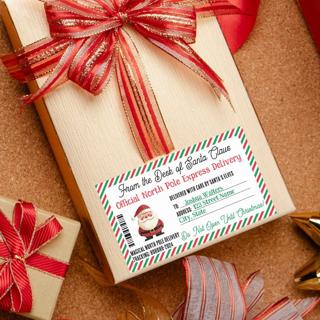 Cadeau de Noël Sticker Postal Livraison du pôle No (Créateur téléchargé)