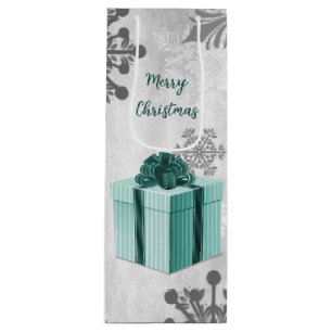 Cadeau de Noël turquoise Vacances Sac cadeau de vi