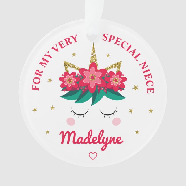 Cadeau de Noël Unicorn Niece Personnalisé (devant)