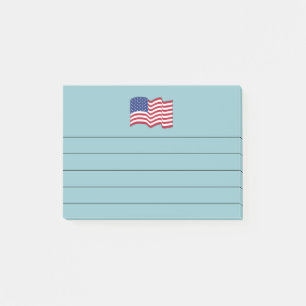 Cadeau de notes post-it Drapeau américain Aqua 
