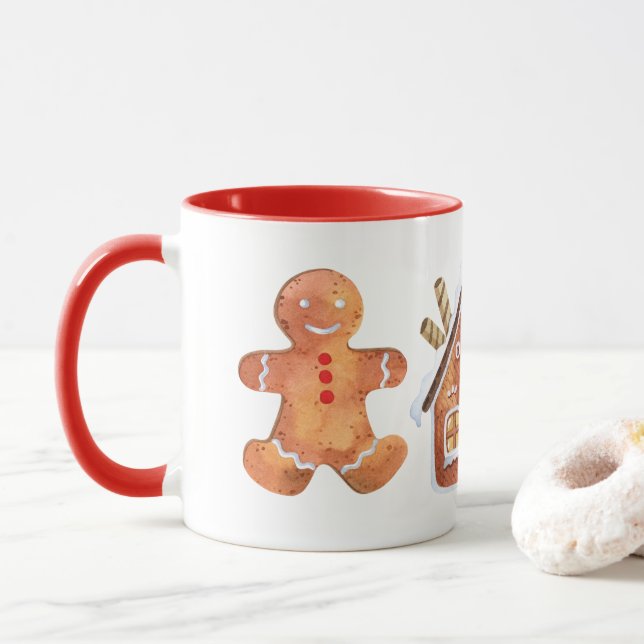 Cadeau de pain de gingembre de Noël Tasse à café à (Avec donut)