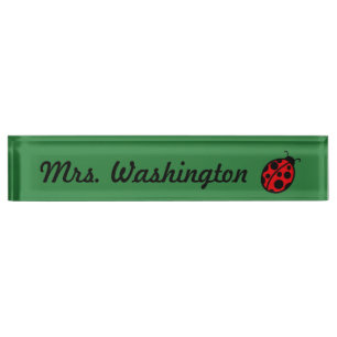 Cadeau de plaque de bureau coccinelle pour enseign
