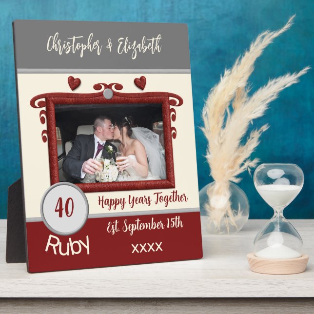 Cadeau de plaque photo pour un anniversaire de mar (Côté)