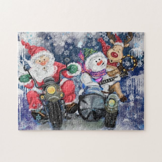 Cadeau de puzzle de Noël avec de heureux amis de N (Horizontal)