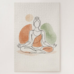 Cadeau de puzzle minimaliste de méditation de yoga
