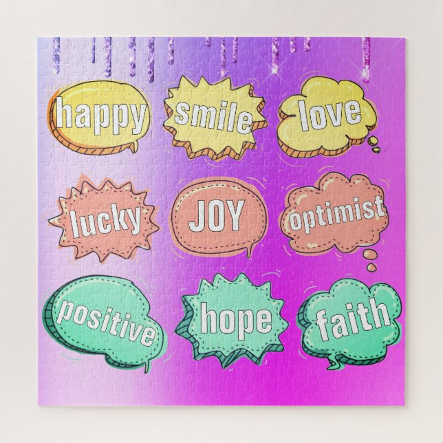 Cadeau de puzzle positif - Texte personnalisé (Vertical)