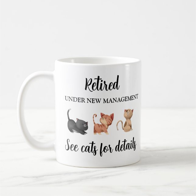 Cadeau de retraite pour Amoureux des chats, Mug de (Gauche)