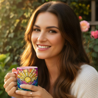 Cadeau de tasse à café en verre coloré de paysage