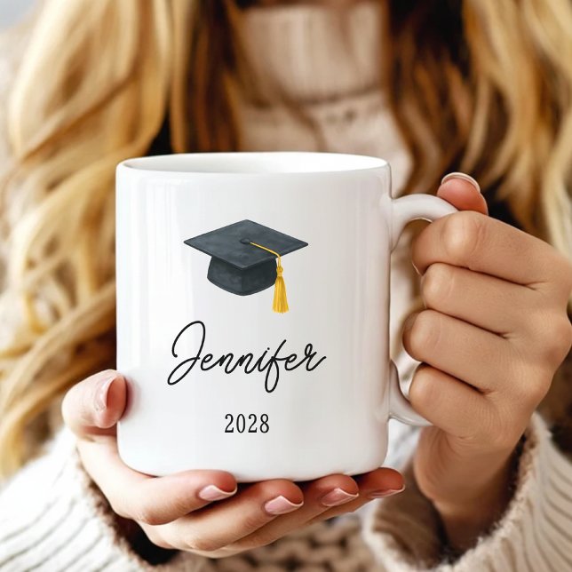 Cadeau de tasse à café personnalisée pour diplômé  (Personalized Graduate Coffee Mug Gift for Him or Her, High School Graduation Mug Gift for her or him)