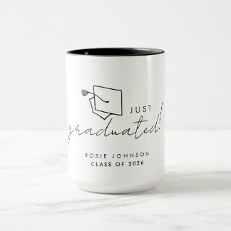 Cadeau de tasse de remise des diplômes noir et bla