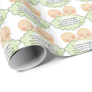 Cadeau Deux poèmes bébé amusant papier d'emballage