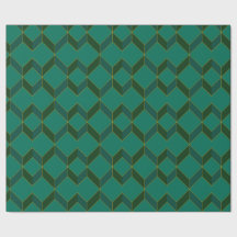 Diamant Art Déco vert et or Papier à envelopper
