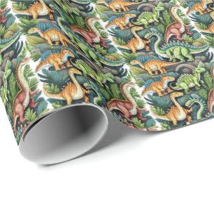Cadeau Dinosaures papier d'enveloppement de conception