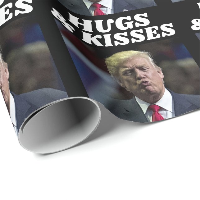 CADEAU DONALD TRUMP FUNNY KISS WRAPPER PAPIER (Coin rond)
