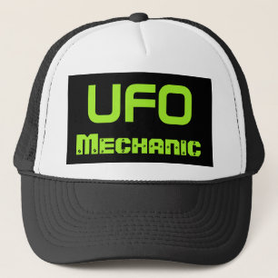Cadeau drôle de casquette de mécanicien alien UFO 
