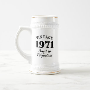 Cadeau drôle de chope à bière blanche 1971 pour 50