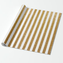 Élégant papier d'emballage rayé glitterie or
