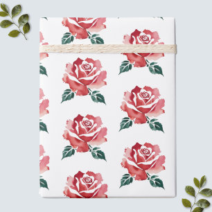 Cadeau Élégant papier d'enveloppement de rose rouge