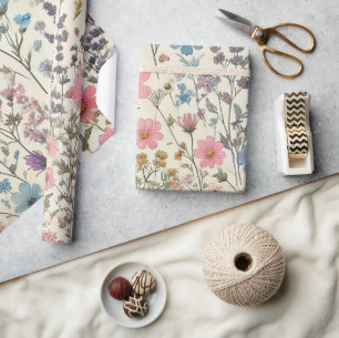 Cadeau Élégant papier Motif Fleur sauvage