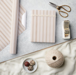 Cadeau Élégante bande Beige Papier Enveloppant Rouleau