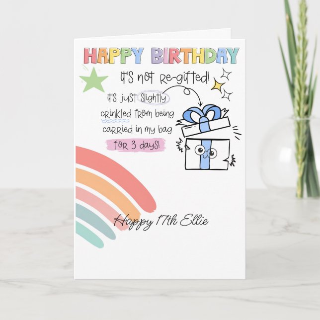 Cadeau endommagé amusant carte d'anniversaire TDAH (Devant)