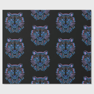 Cadeau Envelopper le TIGER de papier sur le noir.