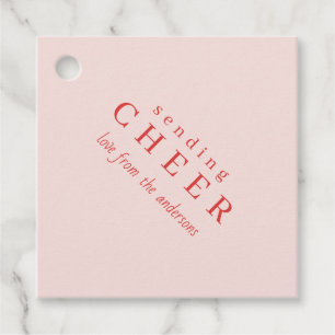 Cadeau Étiquettes cadeaux de Noël rose rayé