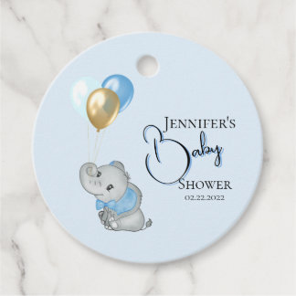 Cadeau Étiquettes Cadeaux Éléphant Bleu