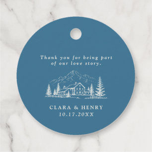 Cadeau Étiquettes de cadeaux de mariage hivernal alpin bl