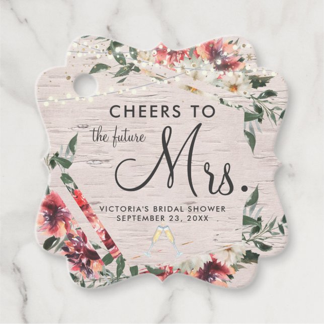 Cadeau Étiquettes de cadeaux de mariage pour la fête prén (Devant)