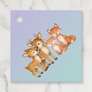 Cadeau Étiquettes de faveur d'animaux de la forêt de coul
