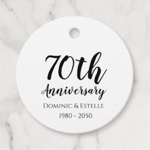 Cadeau Étiquettes de faveur de 70e anniversaire