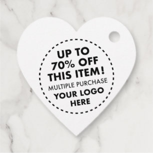 Cadeau Étiquettes de faveur de cœur personnalisées 70% de