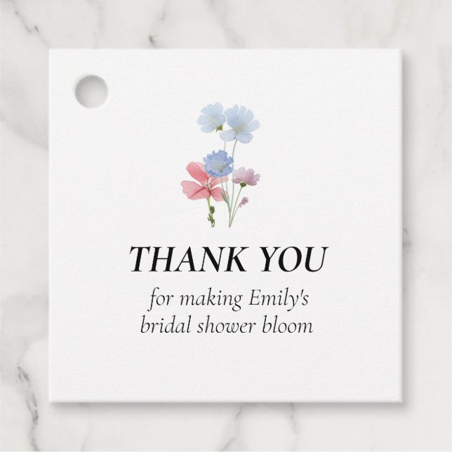 Cadeau Étiquettes de faveur de fleurs sauvages en fleurs  (Devant)