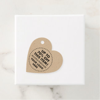 Cadeau Étiquettes de faveur de Kraft pour cœur 70 % de ré