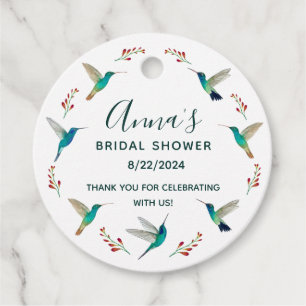 Cadeau Étiquettes de faveur de la douche nuptiale Colibri